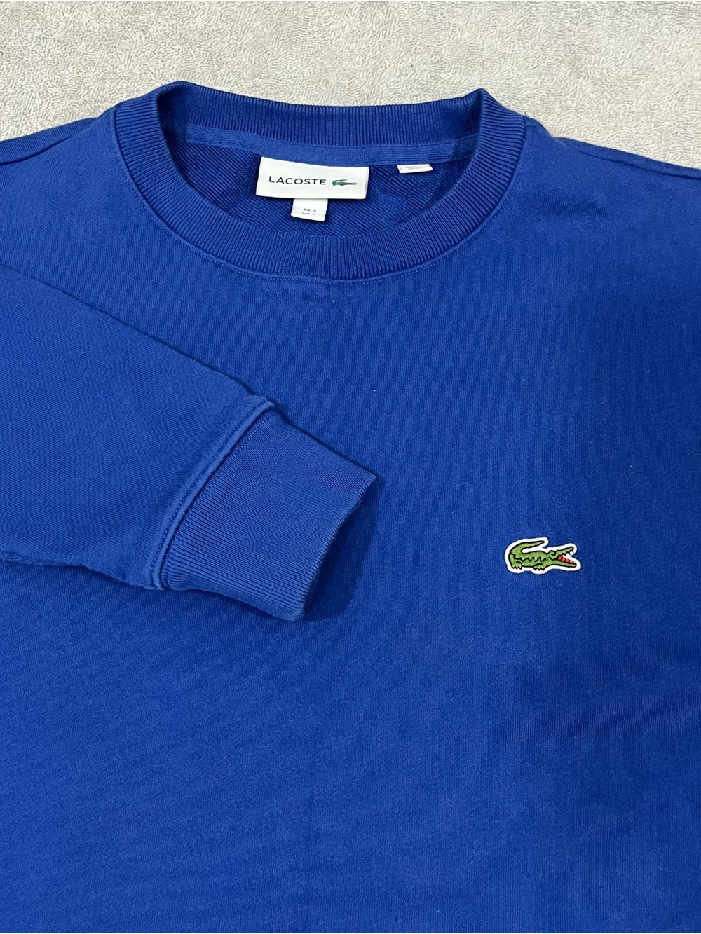 Lacoste Mens Sweatshirt Size Small Royal Blue Classic Fit Crewneck Pullover